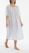 Load image into Gallery viewer, Full length (120cm) half sleeve nightgown. Gorgeous lace at the gently rounded neckline and on the short sleeve edge. Flared skirt for ease of movement when sleeping. Made in Germany from the finest pure cotton mousseline, Celestine nightdresses are diaphanous, offering perfect sleep without heaviness.
