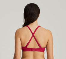 Load image into Gallery viewer, A cool, non-underwired triangle top in a single-coloured swimsuit fabric. The light formed padding in the cups can removed. The shoulder straps are adjustable. Barollo Red is a warm shade that flatters the skin. 
