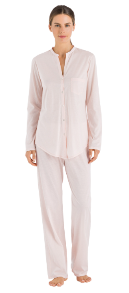 100% soft mercerised pima cotton, button fronted pyjamas, Crystal Pink.