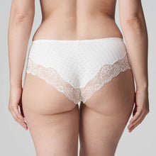 Load image into Gallery viewer, Hotpants in a checked pattern and seductive lace inserts that run all the way from the front hips to the bottom.
