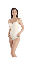 Load image into Gallery viewer, Timelessly elegant lingerie classic. Camisole bra top with an integrated formed cup wired bra. Looks great under jackets or blouses. Made from a fine, comfortable elastic polyamide. It has incredibly flat seams which provide a smooth profile underneath clothing. Available in 3 classic colours. A to C cup. Adjustable straps. 

