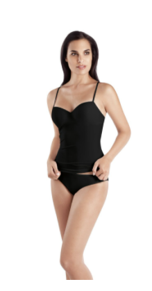 Timelessly elegant lingerie classic. Camisole bra top with an integrated formed cup wired bra. Looks great under jackets or blouses. Made from a fine, comfortable elastic polyamide. It has incredibly flat seams which provide a smooth profile underneath clothing. Available in 3 classic colours. A to C cup. Adjustable straps. 