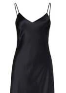 Full length pure Silk nightgown. This nightdress is plain to the front but has a low back with a wonderful lattice lace detail that runs to the waist.  