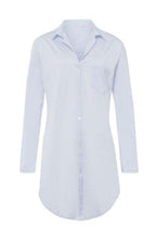 Load image into Gallery viewer, 100% mercerised pima cotton, long sleeve top nightshirt, 90cm length. Blue Glow.
