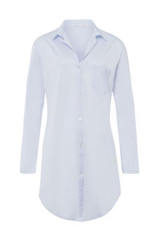100% mercerised pima cotton, long sleeve top nightshirt, 90cm length. Blue Glow.