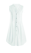 Load image into Gallery viewer, 100% soft mercerised pima cotton, button through sleeveless nightgown. 90cm length. White.
