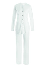 Load image into Gallery viewer, 100% soft mercerised pima cotton, button fronted pyjamas, White.
