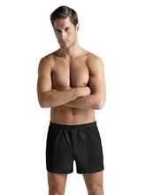 Load image into Gallery viewer, 100% Pure Cotton loose fitting boxer shorts with buttoned fly.  Available in Black, Midnight Navy and White.   Fabric Content: 100% Mercerised Cotton. Made in Europe.

