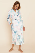Load image into Gallery viewer, 100% pure cotton Kimono. It is printed with a soft feather design and fully lined in a light terry cloth. 
