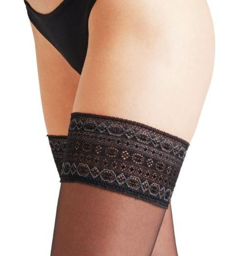 15dn lace topped hold-up stockings.