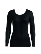 Load image into Gallery viewer, 100% mercerized pure cotton long sleeved vest. Black.
