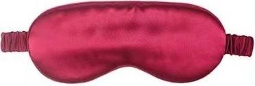 Our own 100% Pure Mulberry Silk Eye Mask.  Our sleep mask has a delicate piped detail around its edge for extra elegance and is plumply padded for comfort. The back strap is also covered in silk for smoothness and style. Sleeping with an eye mask cuts out artificial and natural light, allowing for a deeper sleep without bulk. Using a silk sleep mask smooths the skin around the eyes, like a mini spa treatment! Crimson.