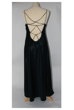 Load image into Gallery viewer, Full length pure Silk nightgown. This nightdress is plain to the front but has a low back with a wonderful lattice lace detail that runs to the waist.  
