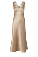 Full length pure heavy silk nightdress. Wide Strap for extra cover and comfort. The skirt is cut on the bias for ease of movement when sleeping.
