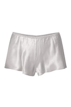 Load image into Gallery viewer, 100% Pure Silk French Knickers.   Elastic waist band and loose leg fitting. We have a large selection of colours and sizes to suit all tastes. Shapes may vary depending on colour choice. All traditional, all French knickers.  Fabric Content: 100% Pure Silk Made in Italy. Ivory.
