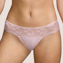 Load image into Gallery viewer, ﻿Classic style Rio Brief. A deep band of Leavers lace across the top front embellishes these already stylish briefs, and the same top quality lace covers the full bottom. The colours are elegant and flattering to the skin. The use of the best fabrics make the garment comfortable without losing aesthetics.   Fabric: Modal: 61%, Polyamide:17%, Silk:11%, Elastane: 9%, Cotton: 2%
