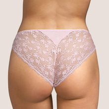 Load image into Gallery viewer, ﻿Classic style Rio Brief. A deep band of Leavers lace across the top front embellishes these already stylish briefs, and the same top quality lace covers the full bottom. The colours are elegant and flattering to the skin. The use of the best fabrics make the garment comfortable without losing aesthetics.   Fabric: Modal: 61%, Polyamide:17%, Silk:11%, Elastane: 9%, Cotton: 2%
