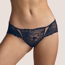 Load image into Gallery viewer, Gorgeous bikini style all lace brief. The double mesh at the back gives full cover but with total smoothness.  Fabric Content: Polyamide: 76%, Elastane: 10%, Cotton: 7%, Polyester: 7%

