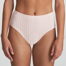 Load image into Gallery viewer, These are a full brief with a wide hip detail and are worn higher on the waist but also cover the bottom completely. They are totally opaque, but with the characteristic An Avero daisy on the waist completes the picture!  Fabric Content: Polyamide: 79%, Elastane: 17%, Cotton: 4%. Pearly Pink.
