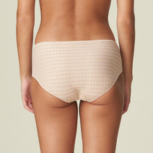 Load image into Gallery viewer, Hipster Shorts. They are completely opaque, with an elegant one signature Avero daisy on the hip. A sexy, flirtatious style that covers bottom in a special way – pure seduction.  Fabric Content: Polyamide: 79%, Elastane: 17%, Cotton: 4%
