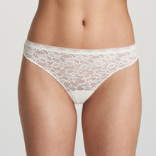 Load image into Gallery viewer, Perfect lace G/String in the classic and lots of fashion colours. Beautifully soft and comfortable, with soft lines that do not show under clothes.   Fabric Content : Polyamide: 82%, Elastane: 14%, Cotton: 4%. IVORY.

