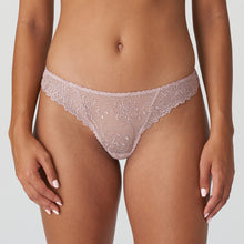 Load image into Gallery viewer, Sexy, feminine, classic G/String with a completely transparent embroidery. And because of the lovely high cut on the hip your legs seem to go on forever with no visible lines.  Fabric content: Polyamide: 44%, Polyester: 35%, Elastane: 12%, Cotton: 9%.Bois de Rose.
