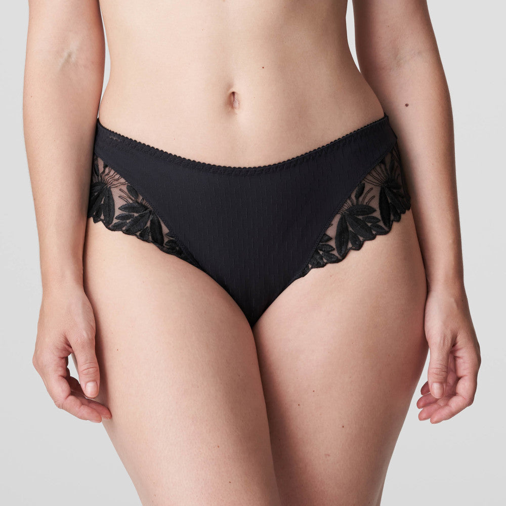 Luxurious G/String with wide lace embroidery over the hip and bottom. Beautifully finished for comfort and style.