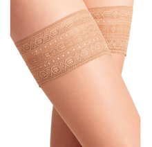 Load image into Gallery viewer, 15dn lace topped hold-up stockings.
