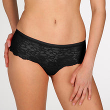 Load image into Gallery viewer, Just what you were looking for: lace shorts that are super comfy and do not show under your clothes. The secret? Soft, fine lace and a seamless finish. No visible lines and a great fit around the bottom.  Fabric Content: Polyamide: 82%, Elastane:14%, Cotton: 4%. BLACK.
